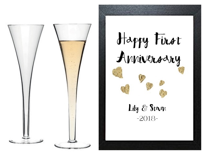 " First Anniversary" -  Personalised Wall Art