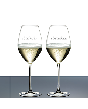 2 x Bollinger Champagne Flutes - "Elizabeth Tulip" Bollinger Champagne Glasses