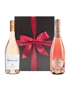 "Simply The Best" - Duo of Whispering Angel & 1er Cru Rosé Champagne - Presented in Black Gift Box