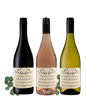 Three Bottle Case of Signature Personalised Wine - Mixed Red, White & Rosé Wine from South of France - Cabernet Sauvignon, Sauvignon Blanc & Syrah Rosé