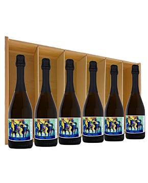 6 Bottle Personalised Prosecco DOC Gift Case - Presented in Wooden Gift Box