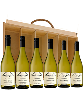 Deluxe Six Bottle White Wine Treasury - St. Marc Sauvignon Blanc, South of France - In Classic Wooden Presentation Box