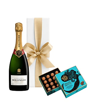 Bollinger Special Cuvée in White Box - With Willie's Praline Milk Chocolate Truffles (Medium)