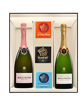 The Finest Bollinger Champagne & Venezuelan Chocolate Hamper - Bollinger Special Cuveé & Bollinger Rosé Champagne