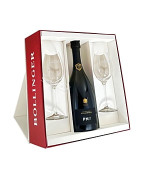 Bollinger PN TX20 Champagne with 2 Bollinger Flutes and Gift Box