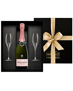 Bollinger Rosé & Flutes Gift Box - with Engraved Champagne Flutes
