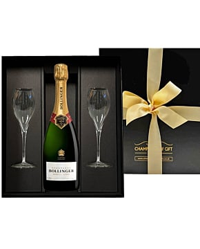 Bollinger Special Cuvee Champagne & Flutes Gift Box - with Engraved Champagne Flutes