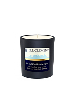 "Twilight Encounter" Scented Branded Candle - Fragrance: Cedarwood & Jasmine (Black)