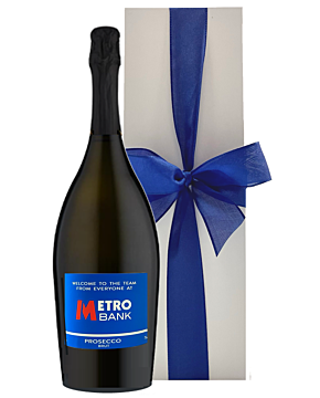 Prestige Prosecco Magnum - Branded With Corporate Logo in White Gift Box