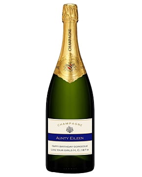 Magnum of Grand Reserve Champagne - personalised label for a special occasion