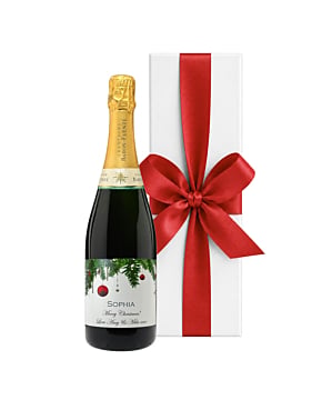 Personalised Christmas Champagne - Classic Cuveé in White Gift Box