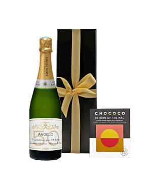 Personalised Champagne Classic Cuvee in Black Box - With Colombian Crushed Coffee Chocolate Bar