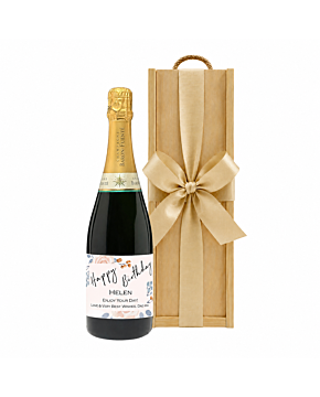 Personalised Champagne in Wooden Gift Box