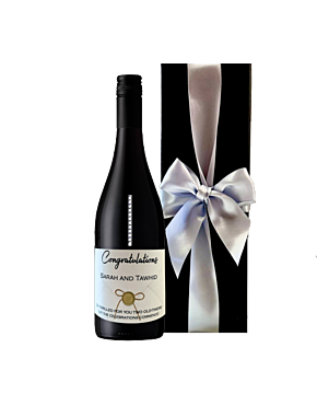 "Touch of Sparkle" Red Wine with Crystal Gems - Personalised Cabernet Sauvignon, South of France - Presented in Black Gift Box