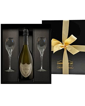 Dom Pérignon 2015 Vintage Champagne & Flutes Gift Box - with Engraved Champagne Flutes