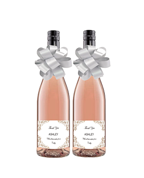 Two bottles of personalised rosé wine