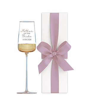 Personalised Mother of the Bride Champagne flute.  Engraved LSA crystal glass