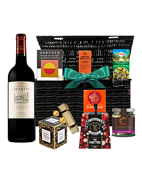"Fulham" Christmas Wicker Hamper - Fine Red Wine & Yuletide Treats