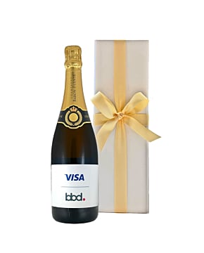 Corporate Branded Champagne Grande Réserve Brut - In White Gift Box