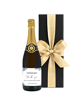 Grande Reserve Brut Champagne with a personalised thank you label and in a ribboned gift box