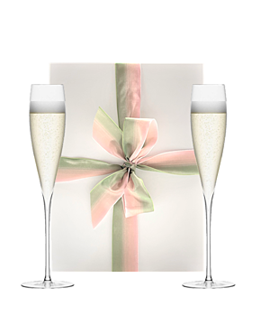 Pair of LSA Savoy Champagne Flutes. Elegant in style andlovely for newlyweds to toast with on their big day.