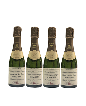 4 x Mini Bottles of 1er Cru Champagne: Personalised