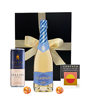 Alcohol Free Hamper. Sparkling 0% Cava with preMix Bellini and delicious chocolates
