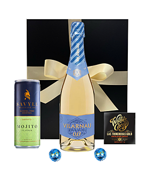 Alcohol Free Hamper. Sparkling 0% Cava with preMix Mojito and delicious chocolates