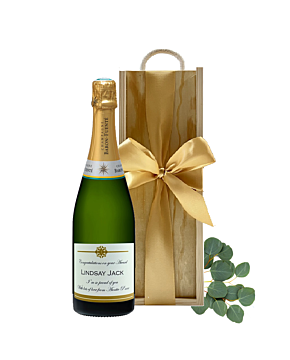 Personalised Champagne in Wooden Presentation Box