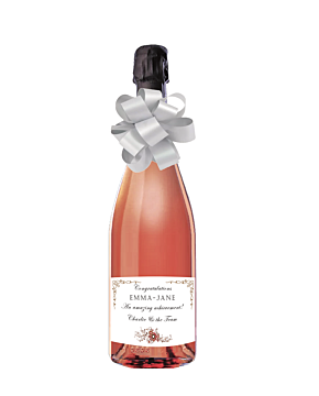 Personalised Rose Champagne with pretty label