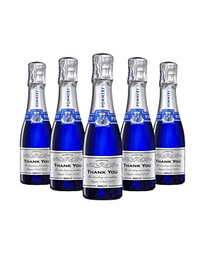 1 x Personalised Pommery Blue POP - Mini Brut Champagne With Traditional Cork Closure