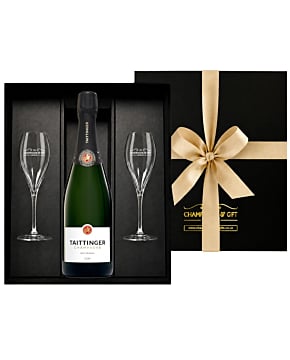 Personalised TAITTINGER Champagne & Flutes Gift Box