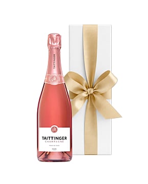 Personalised TAITTINGER Prestige Rose Champagne - In White Gift Box