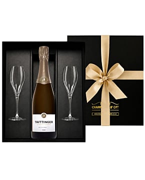 TAITTINGER Vintage 2016 Champagne & Flutes Gift Box - with Engraved Champagne Flutes