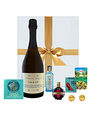Milano Cocktail Tasting Gift Set - Delightful Cocktail Hamper With Everything For Cocktail Hour - With Gin, Prosecco, Chambord, Spicy Margarita, Olives & Chocolates