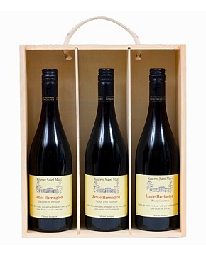 Trio of Signature Personalised Red Wine in Wooden Box - Cabernet Sauvignon St. Marc, South of France