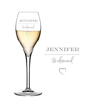 1 x Personalised Engraved Champagne Flute - Opale Collection Elegant Tulip Flute - Engraved Wedding - Bridesmaid
