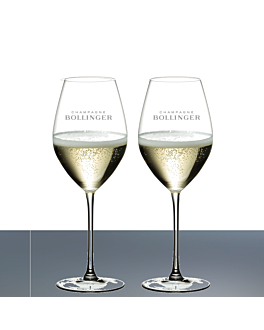 2 x Bollinger Champagne Flutes - "Elizabeth Tulip" Bollinger Champagne Glasses