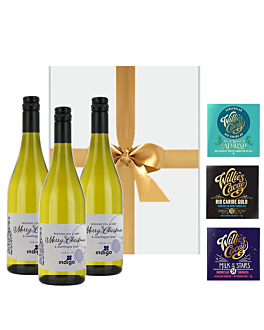 Trio of Signature Personalised White Wine Gift Box - Sauvignon Blanc, South of France with Single Estate Chocolates