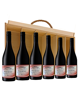 Deluxe Six Bottle Red Wine Treasury - St. Marc Cabernet Sauvignon, South of France - In Classic Wooden Presentation Box