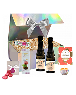 "All things Nice" Mini Vintage Prosecco Gift - With Strawberries & Cream Chocolate, Scented Candle, Macaron Selection & More ...