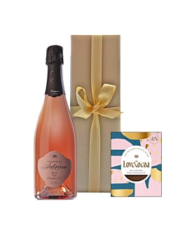 Personalised 1er Cru Rose Champagne - With Billionaire Chocolate In Gold Presentation Box