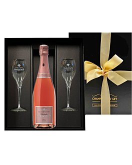 Christophe Bertin Rosé Champagne Gift Set with Signature Flutes