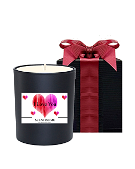 Noir Personalised Scented Candle in Black Gift Box - Love You Gift