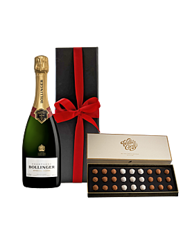 Bollinger Special Cuvée Champagne in Black Gift Box - With Box of Willie's Sea Salt Truffles