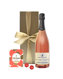 "Taste of Summer" Personalised 1er Cru Rosé Champagne - Strawberry & Champagne Chocolate & Swiss Truffles - In Gold Presentation Gift Box