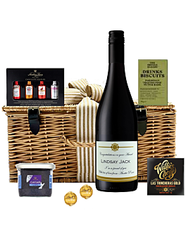 Red Wine & Caviar & Finest Chocolate Hamper - Presented in a Luxury Wicker Hamper