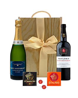 "The Wallbrook" - Personalised Champagne, LBV Port & Chocolate Gift Set