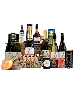 Super Deluxe Corporate Hamper With Champagne & Fine Wines Prosecco, Brandy & Brimming With Luxury Festive Goodies 