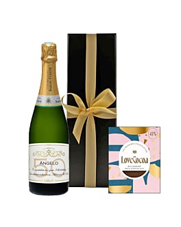 Personalised Champagne Classic Cuvée In Black Gift Box With Billionaire Chocolate Bar